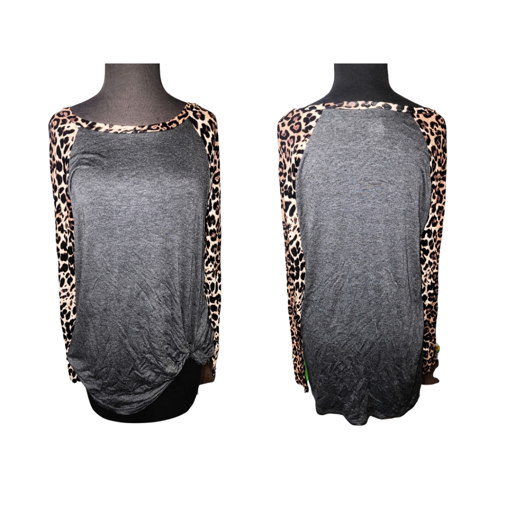 SIZE LARGE LONG SLEEVE WOMANS SHIRT ANIMAL PRINT